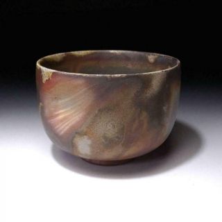 ZO4 Vintage Japanese Pottery Tea Bowl,  Bizen ware by Famous Potter,  Hosei Yoneda 3