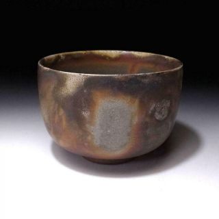 ZO4 Vintage Japanese Pottery Tea Bowl,  Bizen ware by Famous Potter,  Hosei Yoneda 4