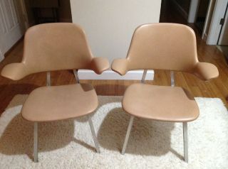 Mid Century Modern Shaw Walker Floating Arm Chairs