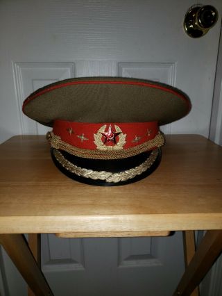 Vintage Soviet Russian Military Officer Visor Cap Hat