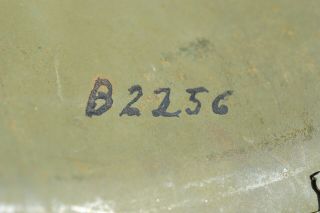 US M1 FIXED BALES HELMET WWII VINTAGE U.  S.  ARMY PAINTED LAUNDRY NUMBER 6