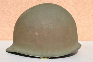 US M1 FIXED BALES HELMET WWII VINTAGE U.  S.  ARMY PAINTED LAUNDRY NUMBER 8