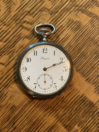 Vintage Longines Sterling Silver 5 Grands Prix Cal.  19.  75n Pocket Watch