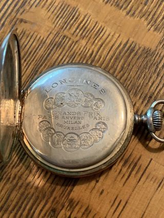 Vintage Longines Sterling Silver 5 Grands Prix Cal.  19.  75n Pocket Watch 4