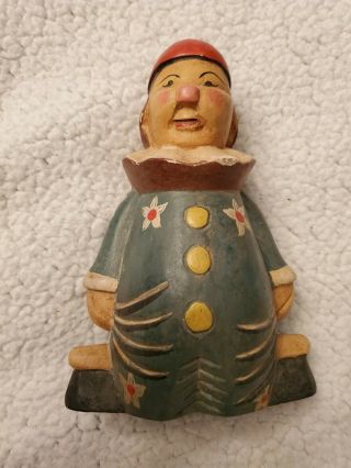 Antique Primitive Wooden Carved Hand Painted Childrens Toy