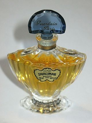 Vintage Guerlain Shalimar Perfume Bottle 1/4 Oz Open - 3/4 Full - Circa 1983