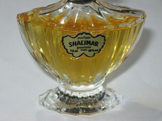 Vintage Guerlain Shalimar Perfume Bottle 1/4 OZ Open - 3/4 Full - Circa 1983 3