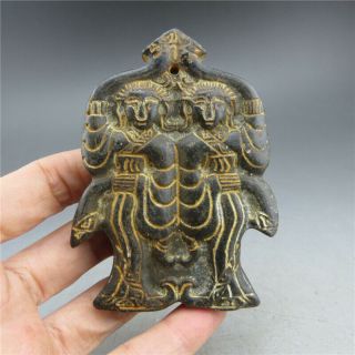 China,  Jade,  Hongshan Culture,  Hand Carving,  Natural Jade,  Dancer,  Pendant A9