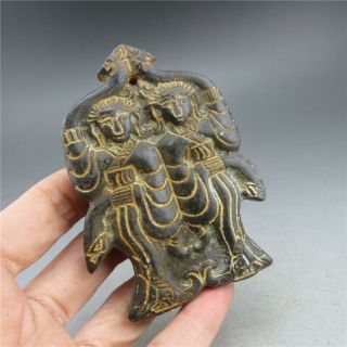 China,  jade,  hongshan culture,  hand carving,  natural jade,  dancer,  pendant A9 2