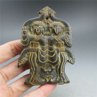 China,  jade,  hongshan culture,  hand carving,  natural jade,  dancer,  pendant A9 3
