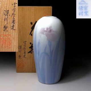 Xo2: Japanese Vase,  Fukagawa Porcelain,  Imari Ware,  Iris Flower
