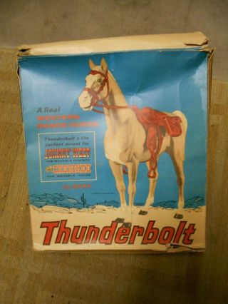 Vintage Marx Canada Johnny West Figure & Thundebolt Horse W/accessories