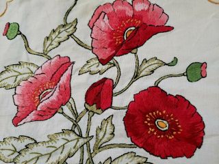 Antique Arts And Crafts Embroidered Pillow Cover