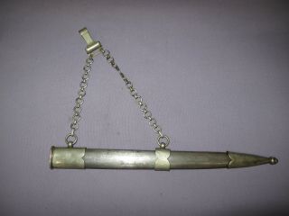 German Ww2 Nickel Silver Regimentaly Marked Scabbard Luft Dagger Knife Chain