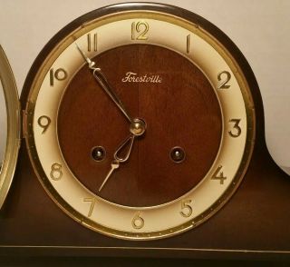 Vintage Forestville Mantel Chime Clock With Fhs German 130 - 020 Movement