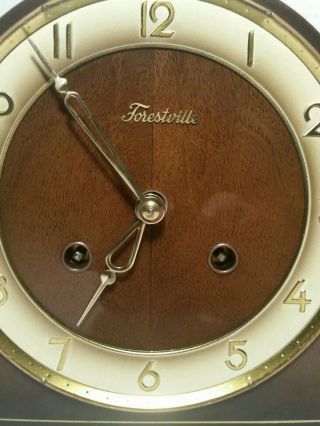 Vintage Forestville Mantel Chime Clock with FHS German 130 - 020 Movement 3