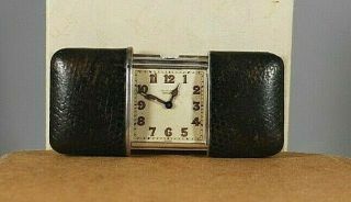 Movado Ermeto Sterling Silver Purse Watch With Lizard Skin Cover