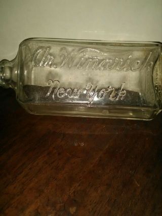 Ar Winarick York Tonic Bottle Loaned By Ar Winarick 7 " Heavy Glass Antique