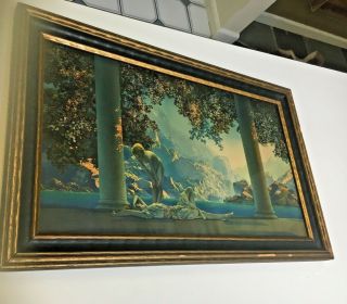 Maxfield Parrish Antique House Of Art " Daybreak " Lithograph In Frame