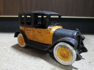 Arcade Yellow Taxi Cab Co.  Cad 3333 Cast Iron Toy Car With Driver
