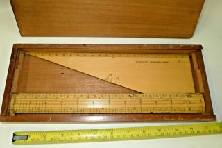 Boxed Vintage Ministry Broad Arrow Boxwood Ruler,  Set Square W H Harling,  London