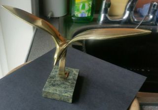 Art Deco Brass Flying Bird Paper Weight Ornament 2