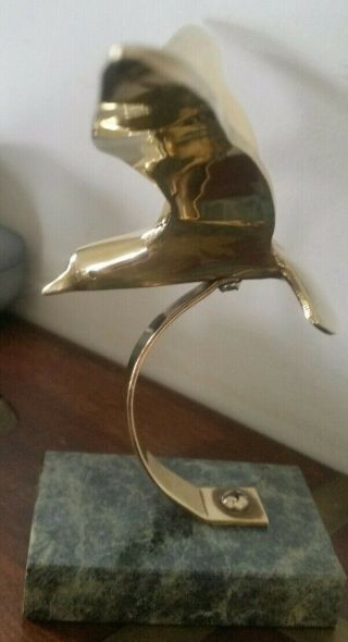 Art Deco Brass Flying Bird Paper Weight Ornament 5