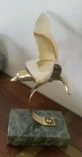 Art Deco Brass Flying Bird Paper Weight Ornament 6