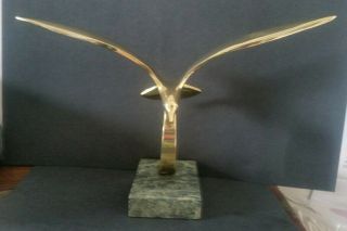 Art Deco Brass Flying Bird Paper Weight Ornament 7