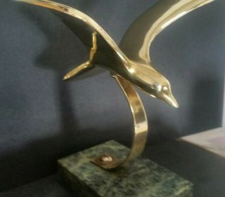 Art Deco Brass Flying Bird Paper Weight Ornament 8