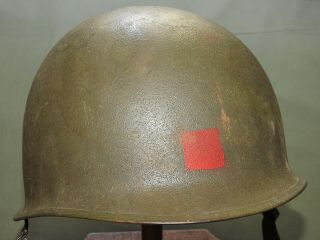 Usmc Marine Us Vietnam Shore Party Red Square Painted M - 1 Steel Combat Helmet