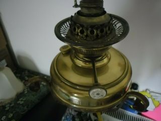 Iron and brass standard electric oil lamp 2