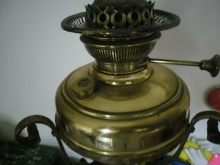 Iron and brass standard electric oil lamp 3