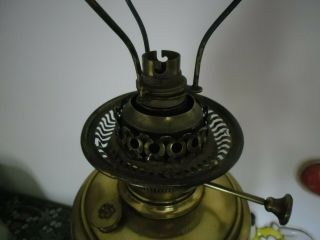 Iron and brass standard electric oil lamp 5