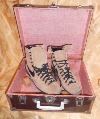 Vintage Nike Roller Skates W/ Box Brown Suede