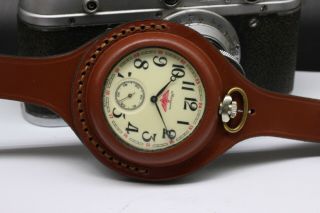 Vintage Military 3602 Train Pocket Watch,  WWI Style Leather WRISTBAND WWII 5