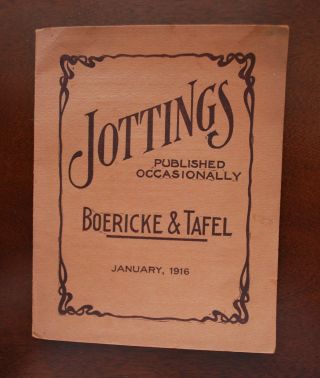 Antique Pharmacy Medicine Boericke & Tafel Jottings 1916
