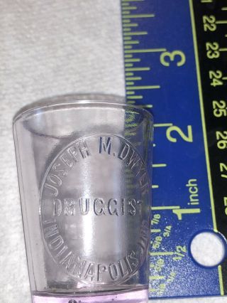 Antique Pharmacist druggist Measure Glass Cup Joseph m Dwyer Purple Cast Color 3