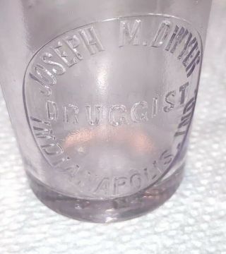 Antique Pharmacist druggist Measure Glass Cup Joseph m Dwyer Purple Cast Color 4