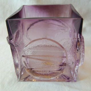 Vintage Signed Finland Pentti Sarpaneva Turun Hopea Purple Art Glass Oy Kumela