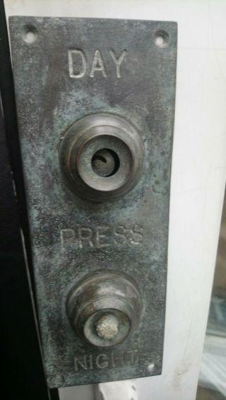 Vintage Brass Doorbell Door Bell Art Deco Antique Butler Concierge Day / Night