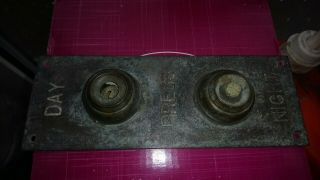 Vintage Brass Doorbell Door Bell Art Deco Antique Butler Concierge Day / night 5