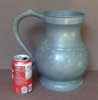 Large (one Gallon) 19th C Pewter English Measure
