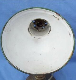 ANTIQUE VINTAGE INDUSTRIAL DUGDILLS MACHINIST LATHE LAMP ENAMEL SHADE BENJAMIN 2