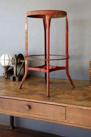 Vintage Toledo Drafting Stool Industrial Chair Workbench Table Island Bar Stool