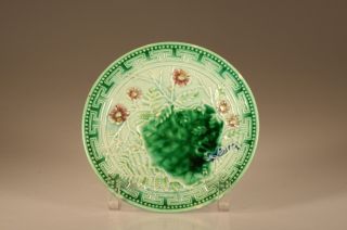 Majolica Aesthetic Movement Plate With Leaf And Fern Design,  Unknown Maker