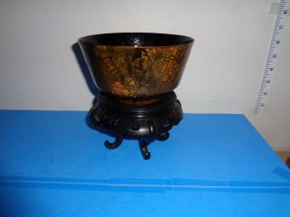 Vintage Golden Brown Enamel On Copper Bowl (6 By 3 ")