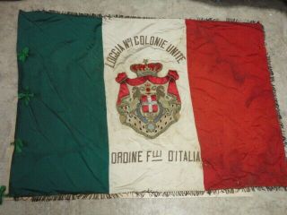 Ww2,  Pre Ww2 Heavily Embroidered Italian Flag