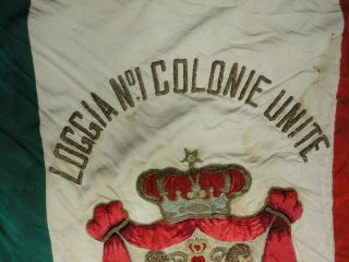 WW2,  pre WW2 heavily embroidered Italian Flag 4