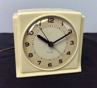 Vintage Electric Westclox Bantam Alarm Clock For Repair Or Parts